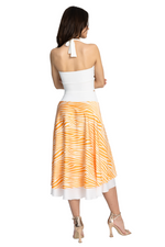 Load image into Gallery viewer, Zebra Print Two-layer Satin Dance Skirt