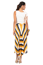 Load image into Gallery viewer, Zig-Zag Striped Wrap Dance Skirt