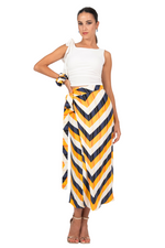 Load image into Gallery viewer, Zig-Zag Striped Wrap Dance Skirt