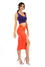 Load image into Gallery viewer, Twist Knot Bodycon Midi Skirt With Slit