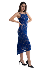 Load and play video in Gallery viewer, Floral Lace Tango Dress With Slitted Tail