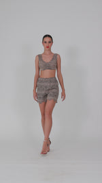 Load and play video in Gallery viewer, Taupe Lace Dance Shorts
