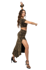 Load and play video in Gallery viewer, Abstract Vines Print Midi Skirt With Side Slit