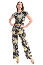 Load and play video in Gallery viewer, Asian Floral Print Satin Tango Pants