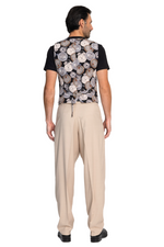 Load and play video in Gallery viewer, Beige Tango Vest With Vintage Clock Print Back