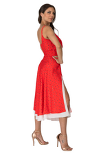 Load and play video in Gallery viewer, Red Confetti Two-layer Georgette Skirt