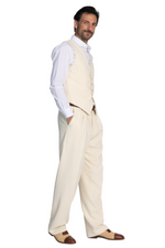 Load and play video in Gallery viewer, Ecru Men's Tango Pants With Front Pleat