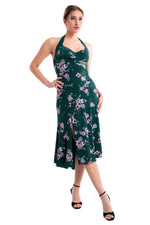 Load and play video in Gallery viewer, Green Floral Gingham Halter Neck Tango Dress