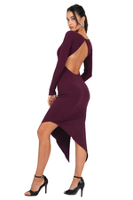 Load and play video in Gallery viewer, Open Back Long Sleeve Asymmetric Dress