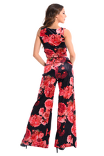 Load and play video in Gallery viewer, Spanish Floral Print Velvet Crop Top