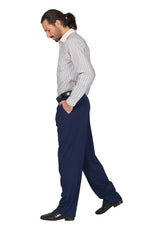 Load image into Gallery viewer, Blue Viscose Tango Pants With Two Pleats
