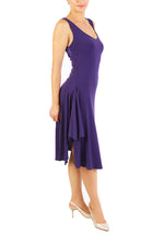 Load image into Gallery viewer, Purple Tango Dress with Right Side Draping