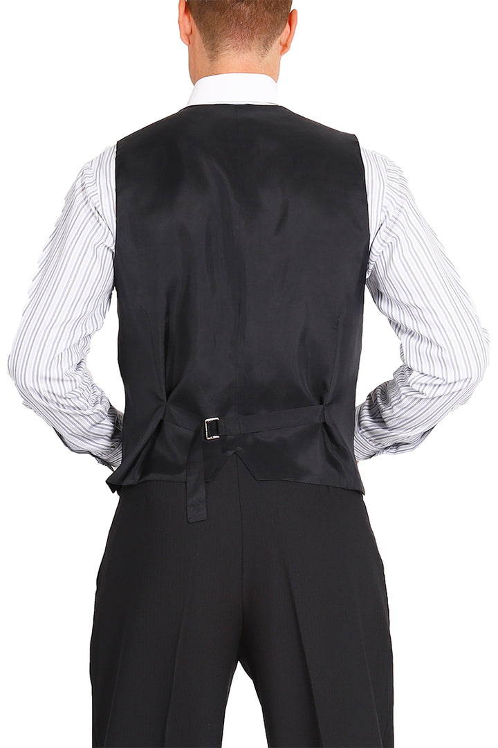 Men's Plain Black Tango Vest With Satin Back