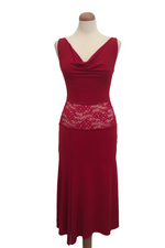 Load image into Gallery viewer, Red tango dress with lace waist
