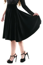 Load image into Gallery viewer, Black velvet skirt

