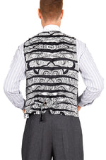 Load image into Gallery viewer, Men&#39;s Dark Gray Tango Vest With Black&amp;White Satin Back
