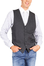 Load image into Gallery viewer, Men&#39;s Dark Gray Tango Vest With Black&amp;White Satin Back
