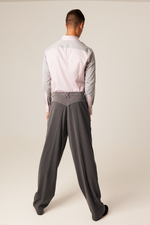 Load image into Gallery viewer, Grey Tango Pants With Four Pleats And Decorative Back Waistline