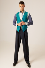 Load image into Gallery viewer, Green Checkered Linen Tango Vest
