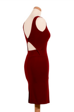 Load image into Gallery viewer, Linda Tango Dress with Bow Style Back - Burgundy