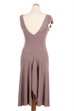 Load image into Gallery viewer, Elephant Gray Tango Dress with Asymmetric Back & Ruffled Bust