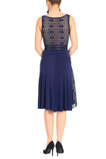 Load image into Gallery viewer, Tango Skirt with Lace Panel Dark Blue