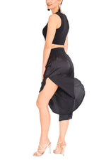 Load image into Gallery viewer, Capri Satin Tango Pants With Ruffled Slits