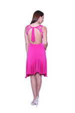 Load image into Gallery viewer, Fuchsia Tango Dress with Ruffles and Open Back
