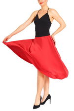 Load image into Gallery viewer, Red Satin Long Tango Skirt
