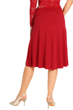 Load image into Gallery viewer, Red Tango Skirt with Lace Panel