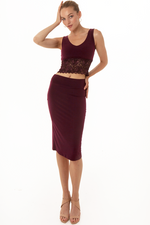 Load image into Gallery viewer, Eggplant Tango Crop Top with Lace
