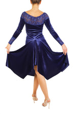 Load image into Gallery viewer, Blue Velvet Tango Dress
