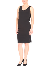 Load image into Gallery viewer, Black Tango Dress With Draped Back And Tulle Details