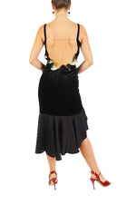 Load image into Gallery viewer, Black Velvet Dress with Open Back
