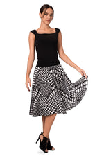 Load image into Gallery viewer, Allover Houndstooth Pattern Full Swing Flowing SkirtAllover Houndstooth Pattern Full Swing Flowing Skirt