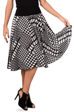 Load image into Gallery viewer, Allover Houndstooth Pattern Full Swing Flowing Skirt