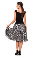 Load image into Gallery viewer, Allover Houndstooth Pattern Full Swing Flowing Skirt
