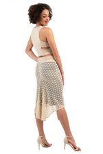 Load image into Gallery viewer, Beige Lace Fishtail Tango Skirt