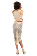 Load image into Gallery viewer, Beige Lace Fishtail Tango Skirt