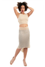 Load image into Gallery viewer, Beige Lace Fishtail Tango Skirt