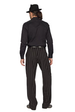 Load image into Gallery viewer, Black Bold Striped Men&#39;s Tango Pants With Two Pleats
