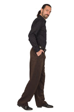 Load image into Gallery viewer, Black Bronze Effect Tango Pants With Two Pleats