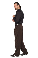 Load image into Gallery viewer, Black Bronze Effect Tango Pants With Two Pleats