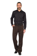 Load image into Gallery viewer, Black Bronze Effect Tango Pants With Two Pleats