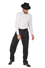 Load image into Gallery viewer, Black Fine Striped Tango Pants With Front And Back Pleat
