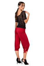 Load image into Gallery viewer, Black Lace See-through Top With Short Sleeves