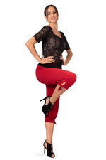 Load image into Gallery viewer, Black Lace See-through Top With Short Sleeves