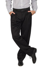 Load image into Gallery viewer, Black Lustrous Men&#39;s Tango Pants With Four Pleats
