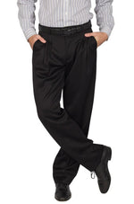 Load image into Gallery viewer, Black Lustrous Men's Tango Pants With Four Pleats