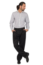 Load image into Gallery viewer, Black Lustrous Men&#39;s Tango Pants With Four Pleats

